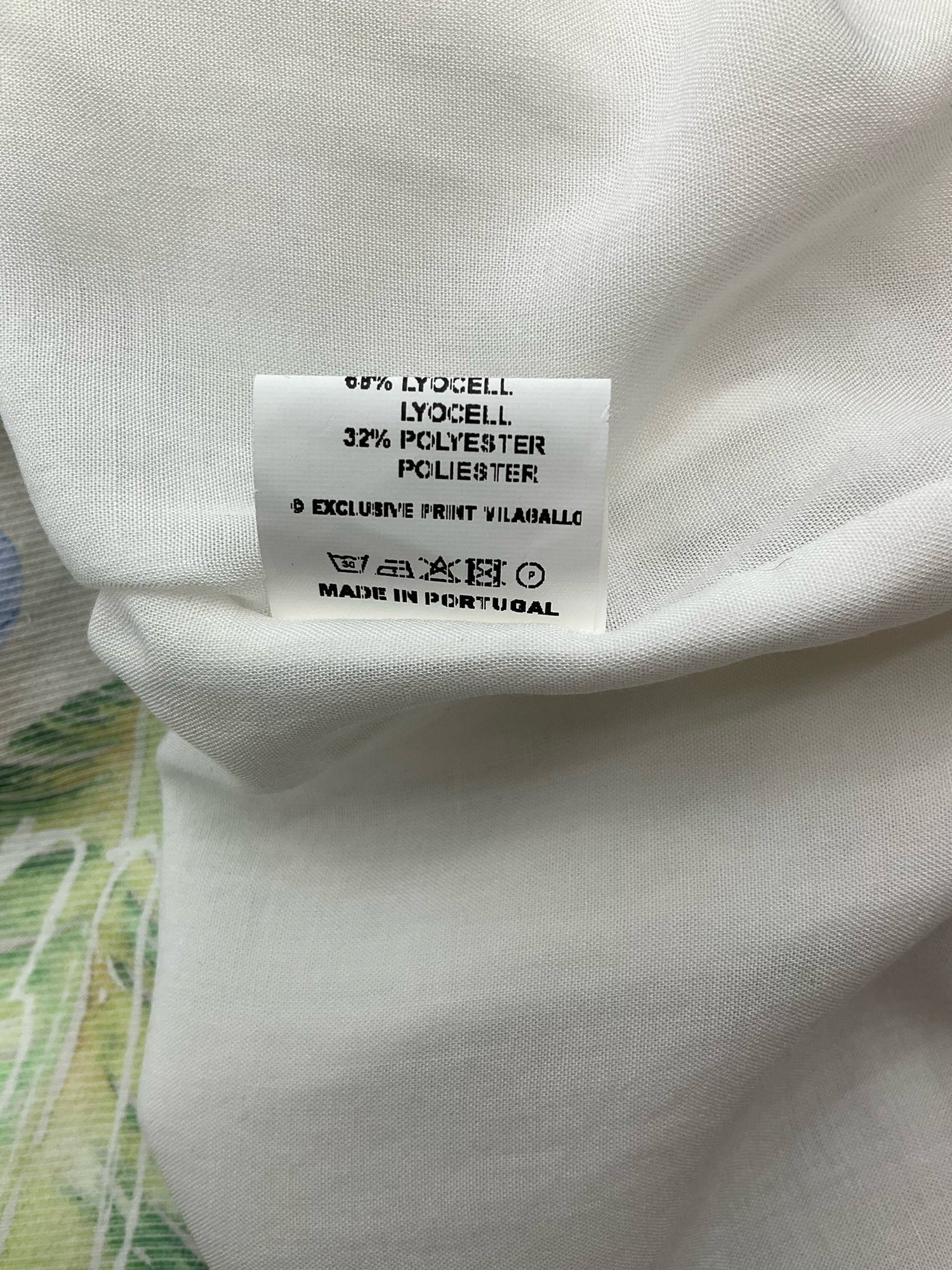 Vilagallo Tan/Aqua Floral Pre-Owned Ladies Dress - Size Large