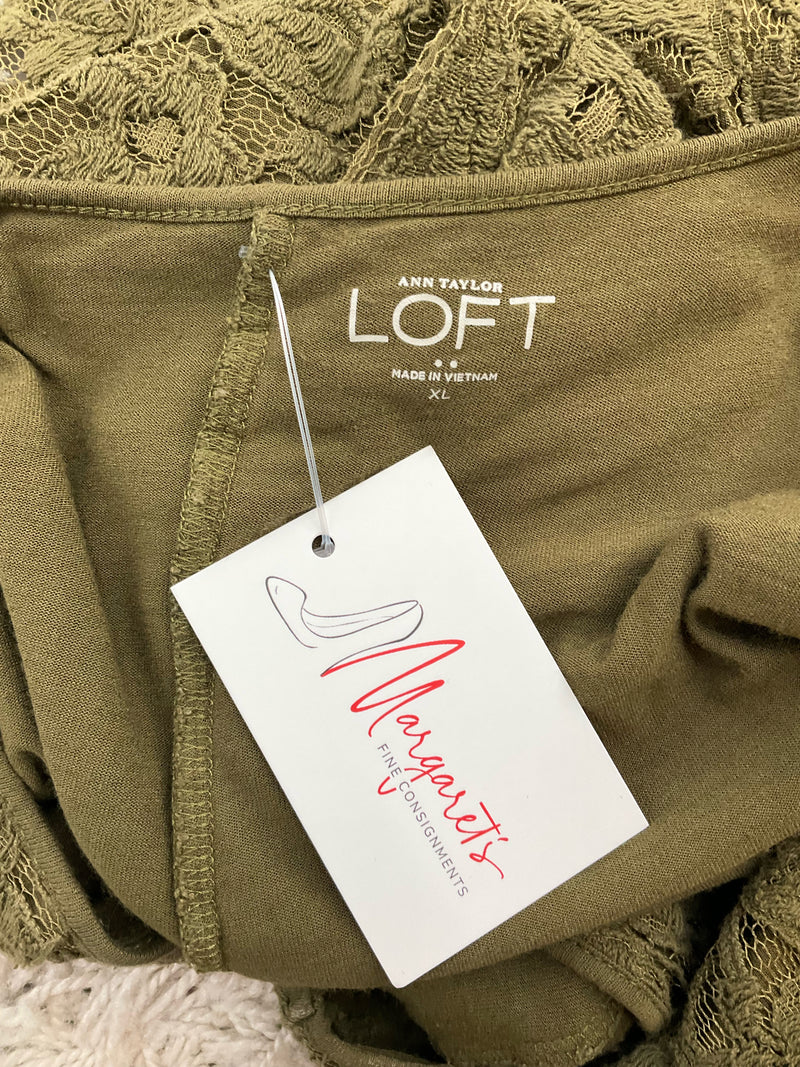 Loft Olive Lace Pre-Owned Ladies Top - Size XL