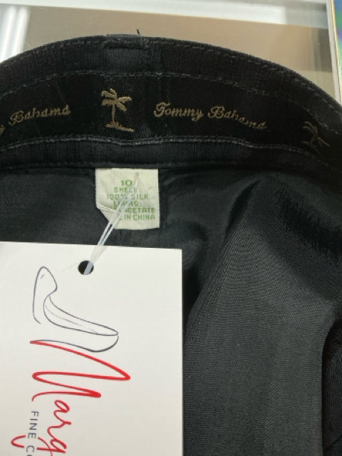 Tommy Bahama 100% Silk Palm Jacquard Pants Navy Blue Size 10 - ONLINE ONLY