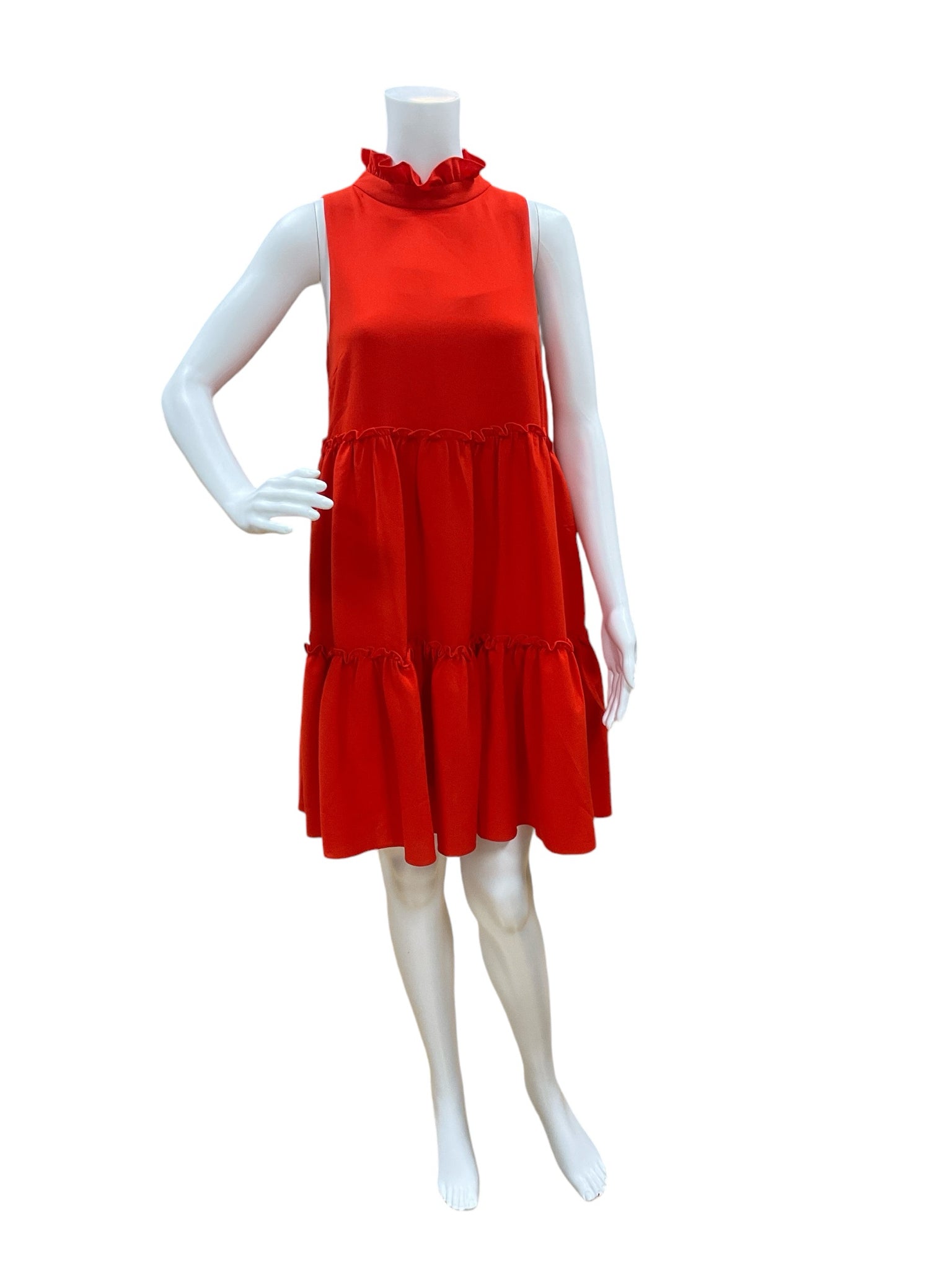 Elliatt Reddish Orange Ruffle Dress Size Small