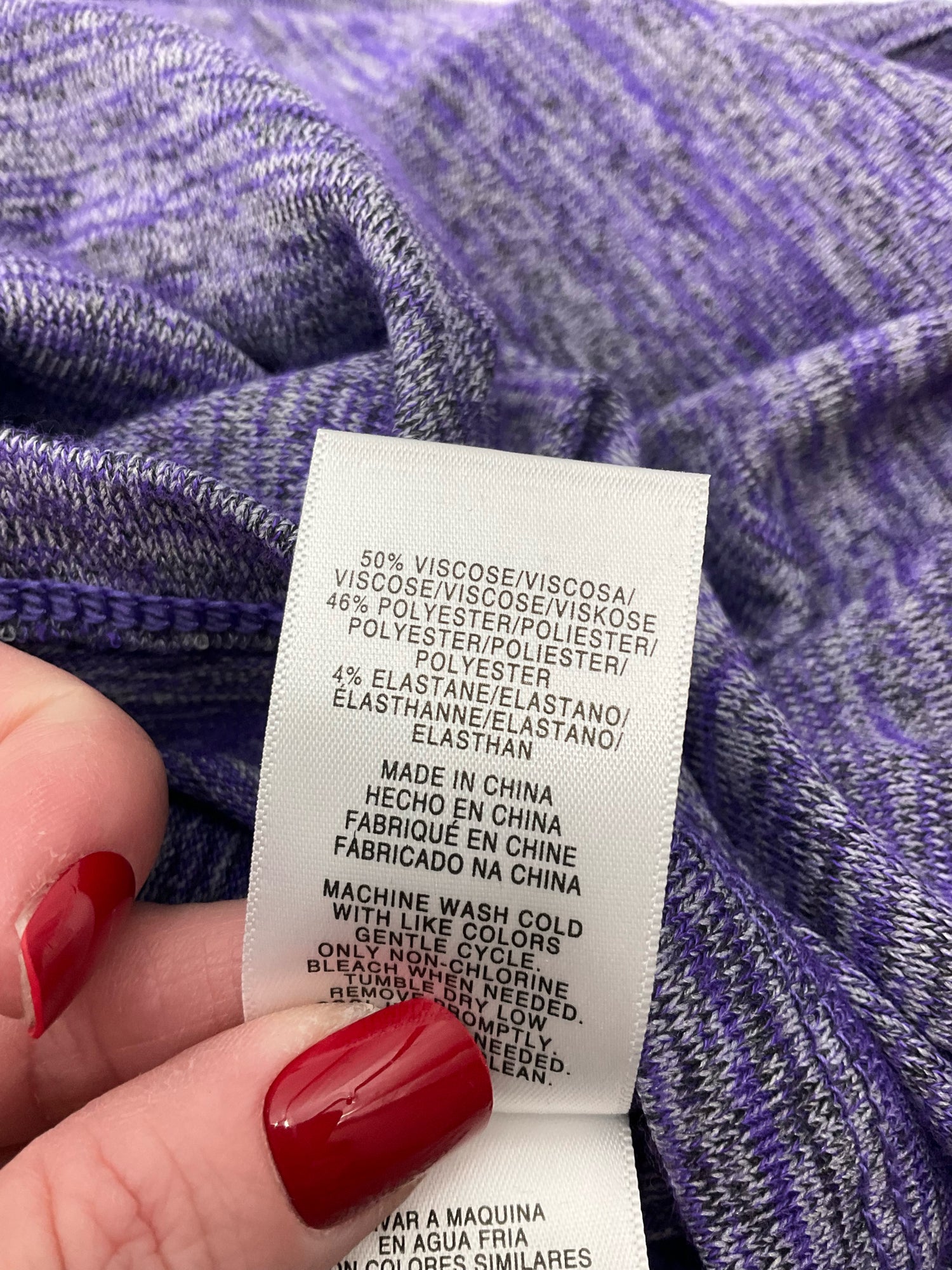 Jones New York Purple Heathered Pre-Owned Ladies Top -  Size Large