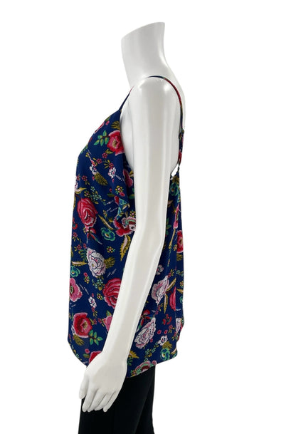 Monteau - Blue/pink Floral Pre-Owned Ladies Casual Top - Size Large