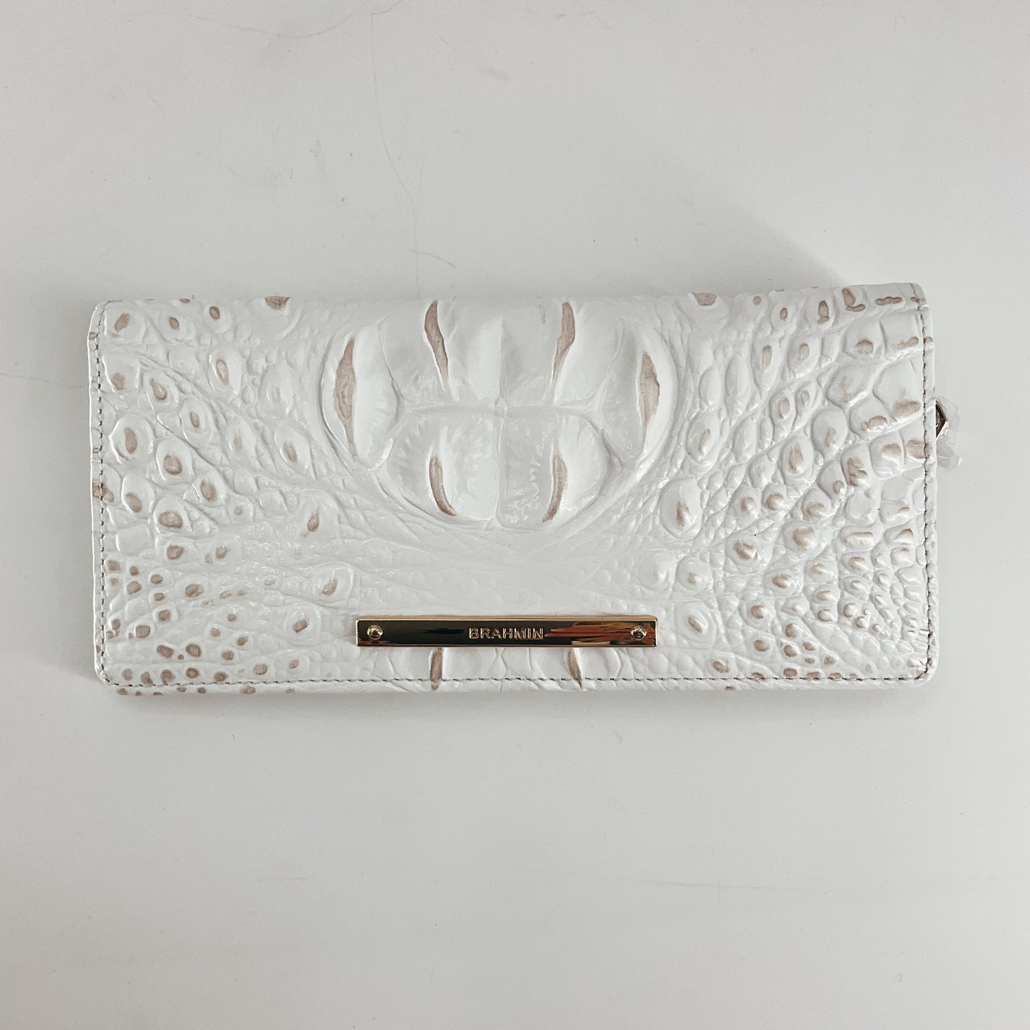 Brahmin White Crocodile Pre-Owned Wallet