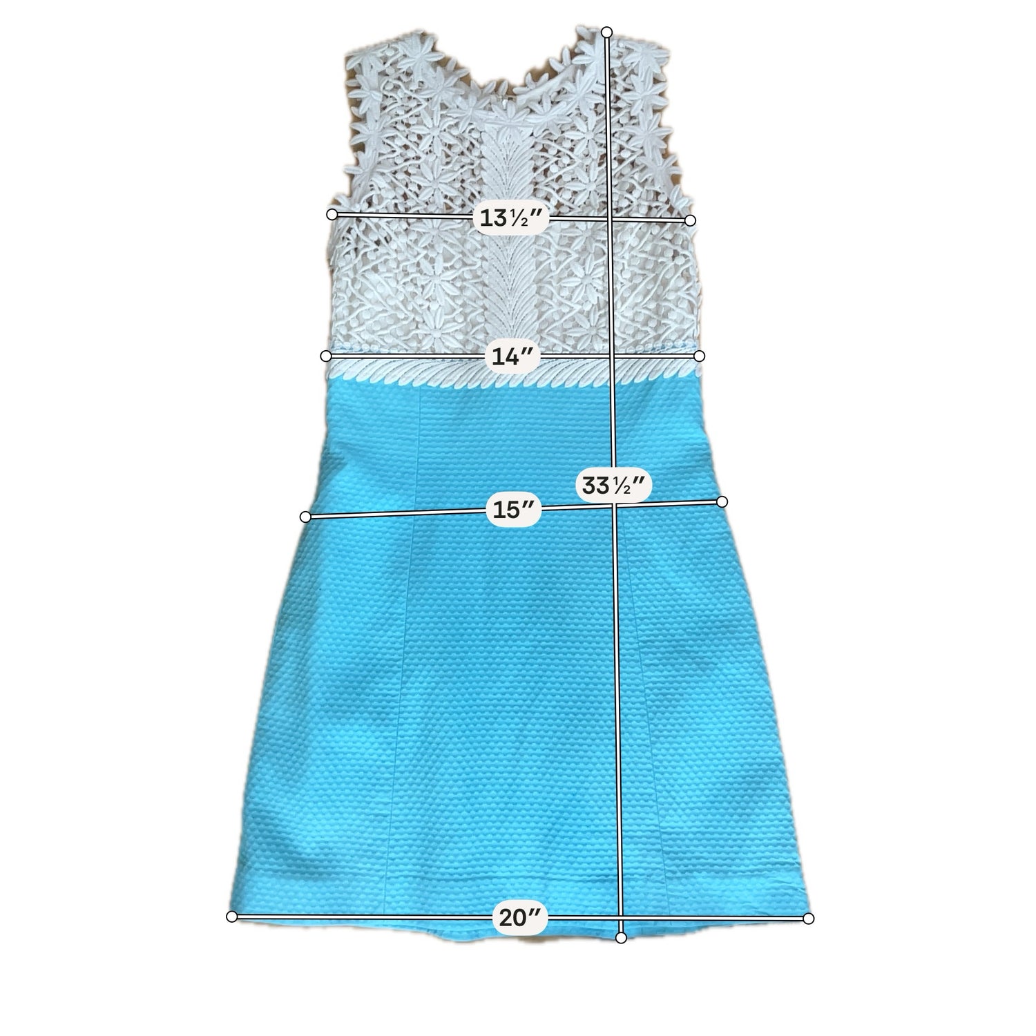 Lilly Pulitzer Adele Lace Bodice Dress Size 2 Resort White Aqua