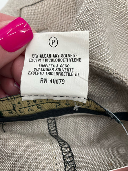 Harvé Benard Tan Skirt Tan Linen Blend Knee Length Career Skirt Size 10 - Size 10