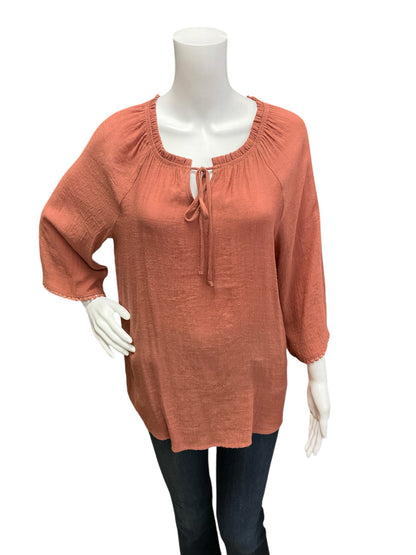 Late August Size L Dusty Rose Casual Top - Upstairs