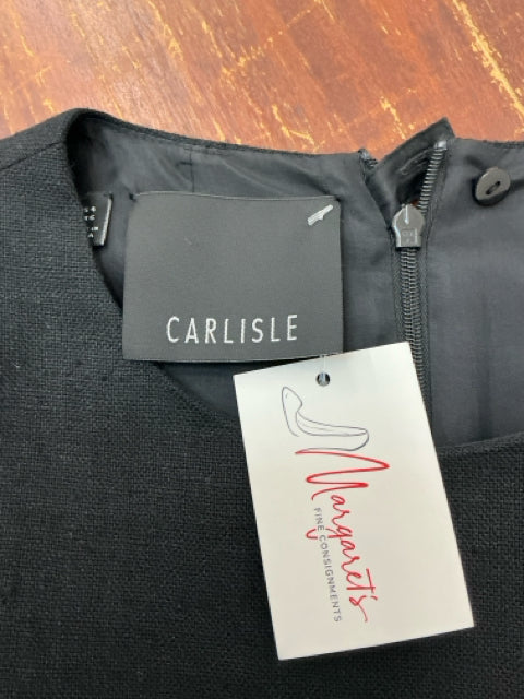 Carlisle Silk Sheath Little Black Dress with Gold Chain Waist Detail Size 4 - ONLINE ONLY