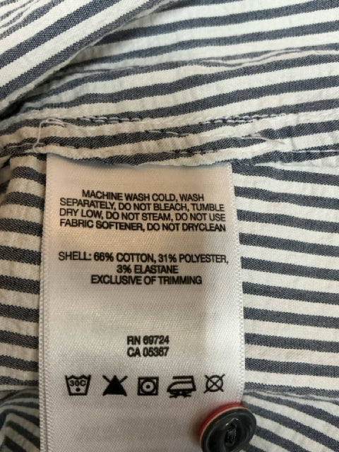 Columbia White/Blue Stripe Pre-Owned Ladies Top - Size XL - Margaret’s Fine Consignment