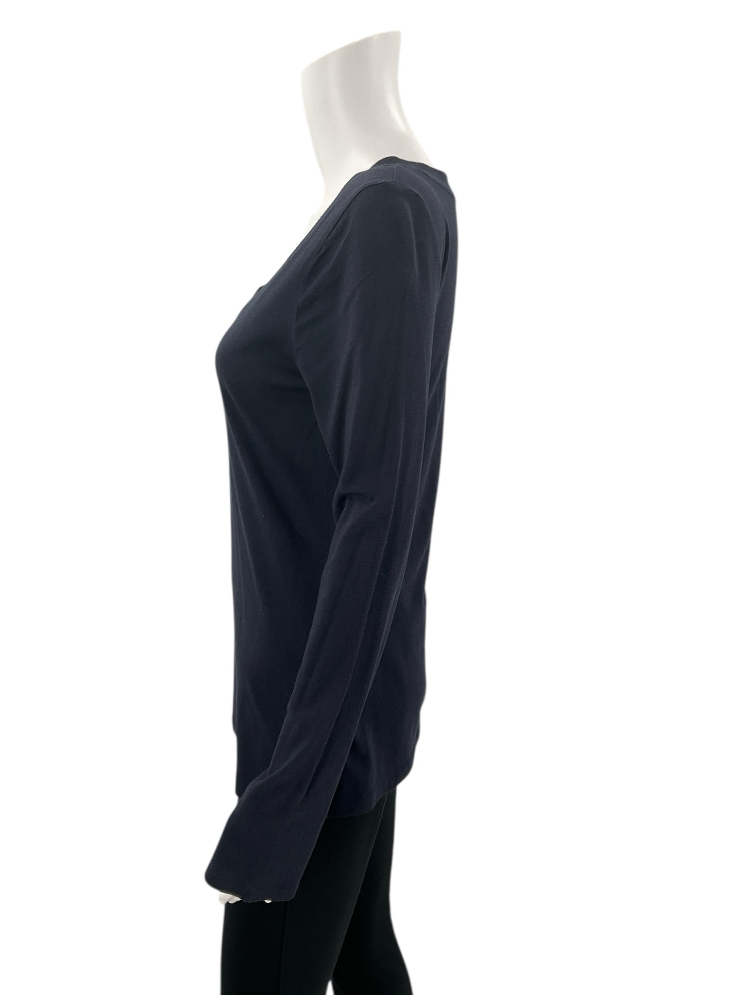 Loft Navy Solid Ladies Pre-Owned Top - Size Medium - Margaret’s Fine Consignment