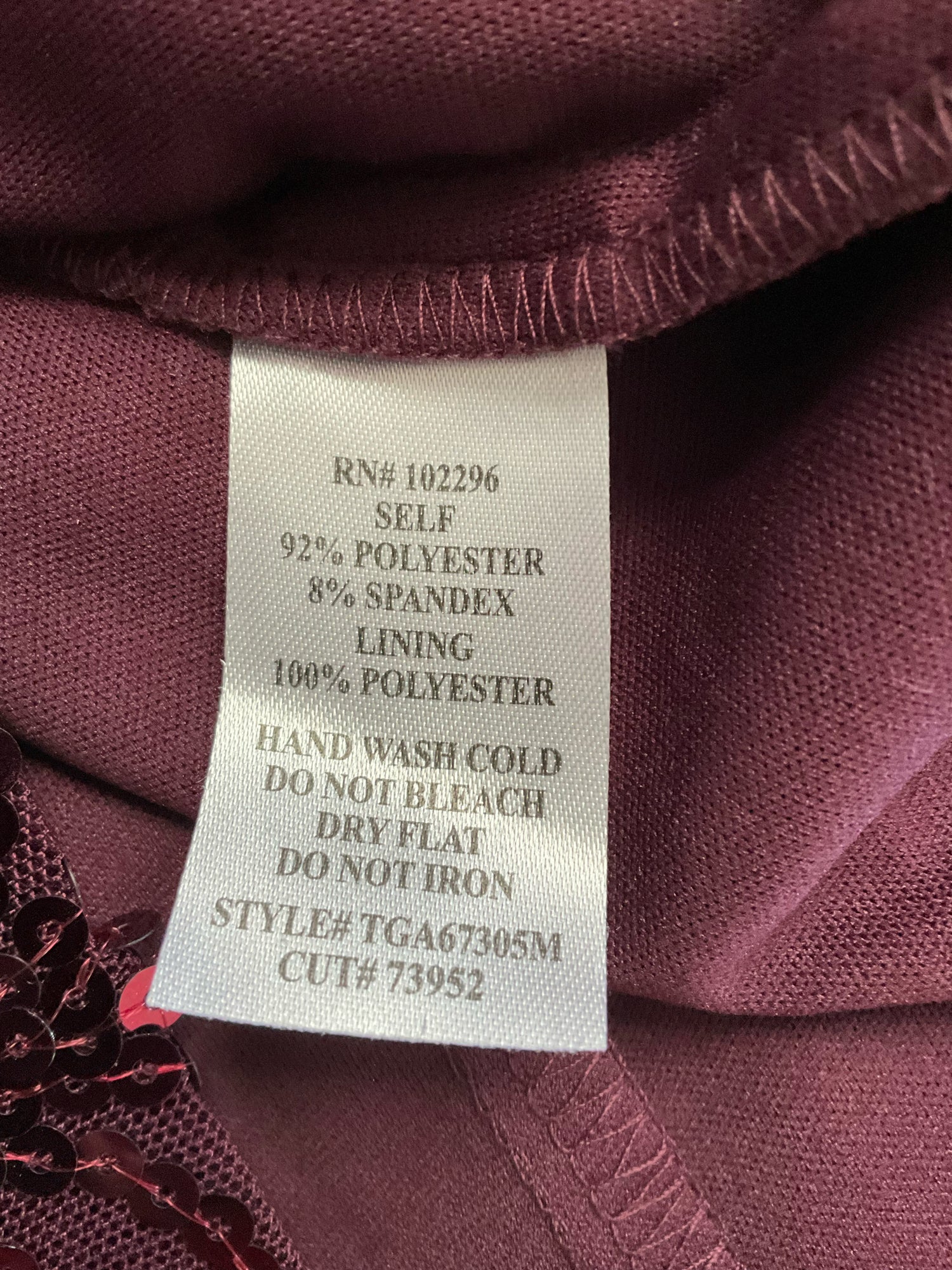 Connected Maroon Sequins Pre-Owned Ladies Dress - Size 10