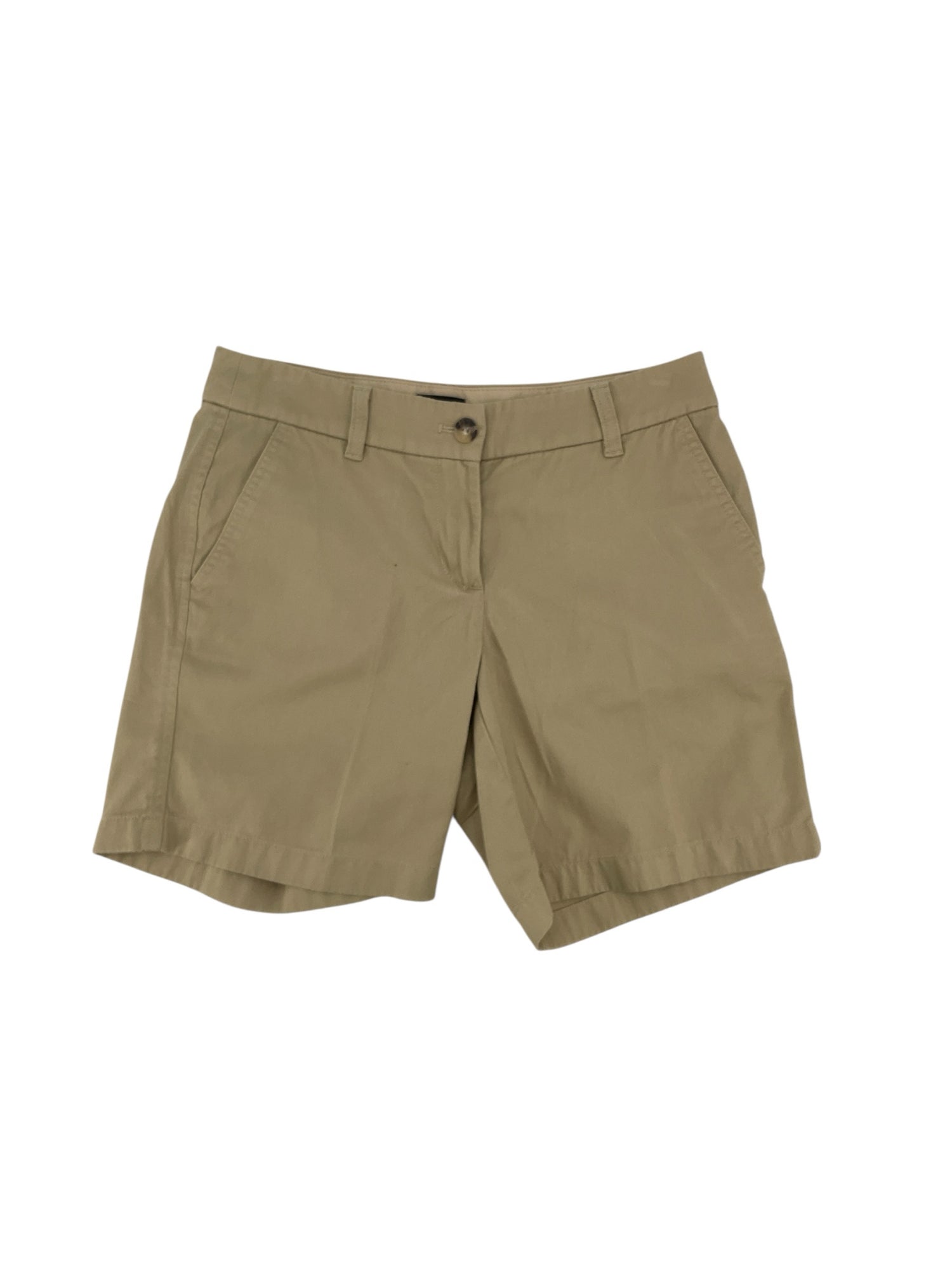J.Crew Classic Chino Shorts Khaki Cotton Mid Rise Size 2