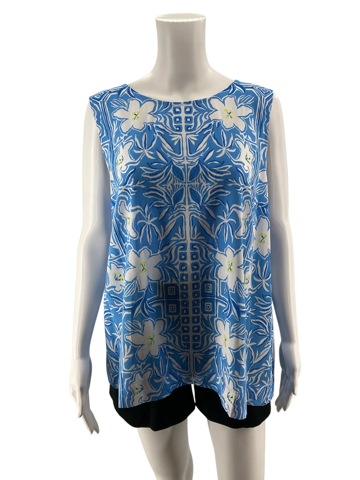 Lilly Pulitzer Elsa Sleeveless Top Downstairs Floral Print XL