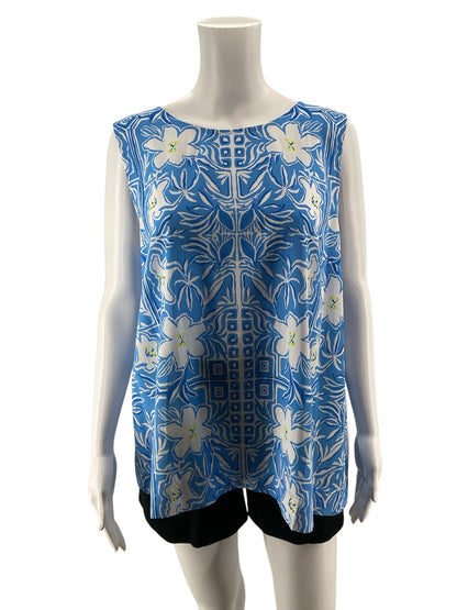 Lilly Pulitzer Elsa Sleeveless Top Downstairs Floral Print XL