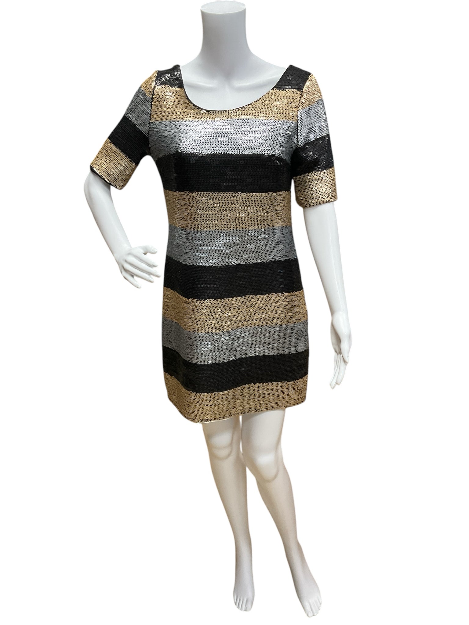 Emmelee Black/Gold/Silver Sequin Dress Size Small