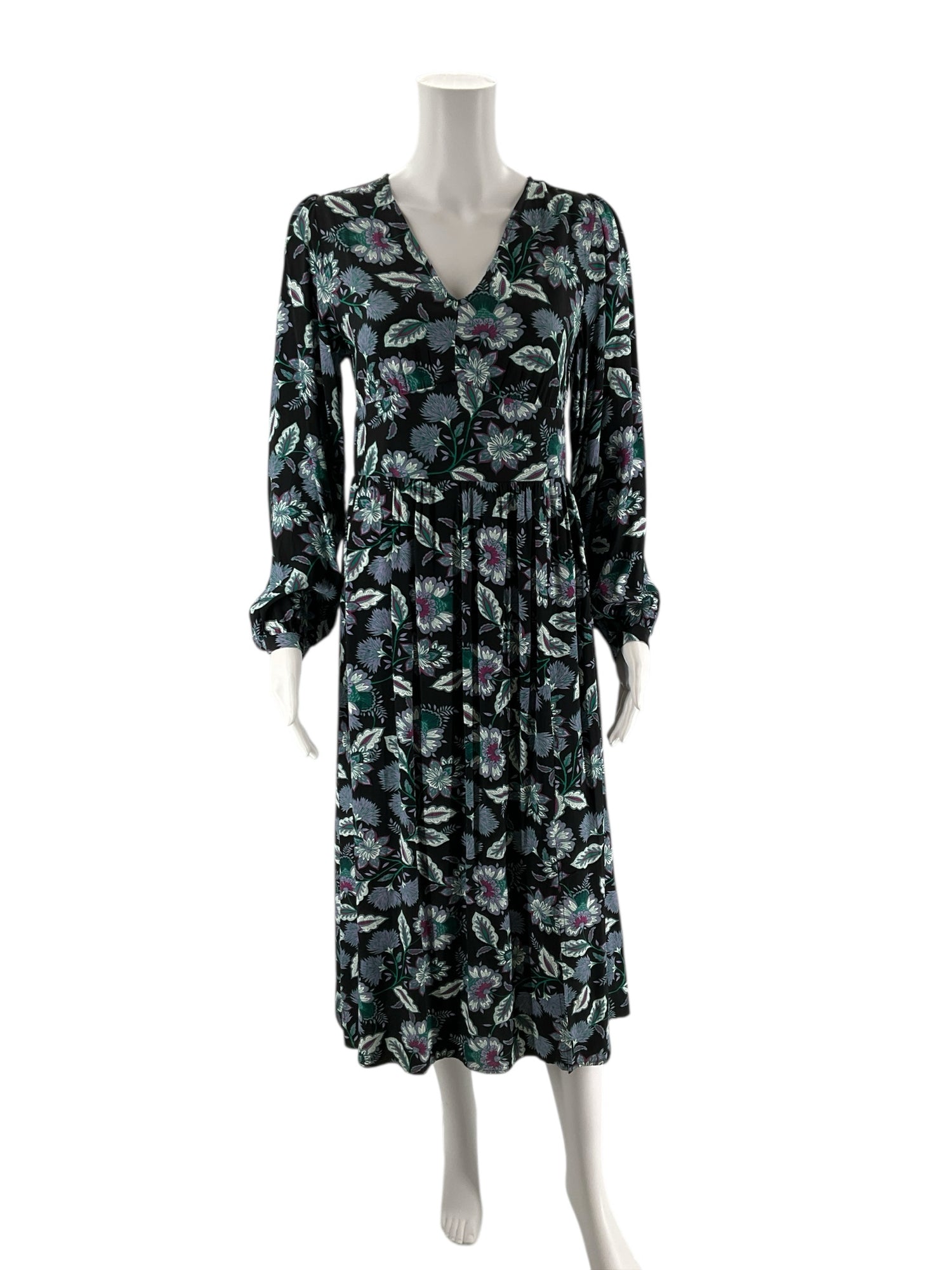 Loft Black/Multi Floral Pre-Owned Ladies Dress - Size 4