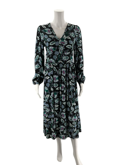 Loft Black/Multi Floral Pre-Owned Ladies Dress - Size 4