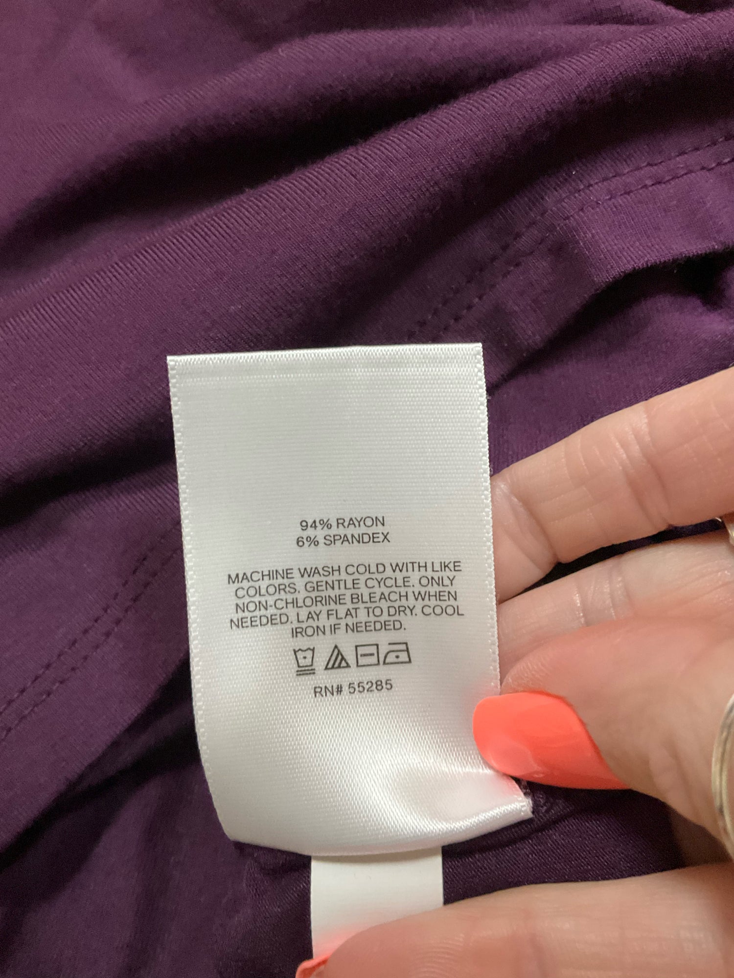 Express Relaxed Fit V-Neck Dolman Sleeve Tee Plum Size Medium
