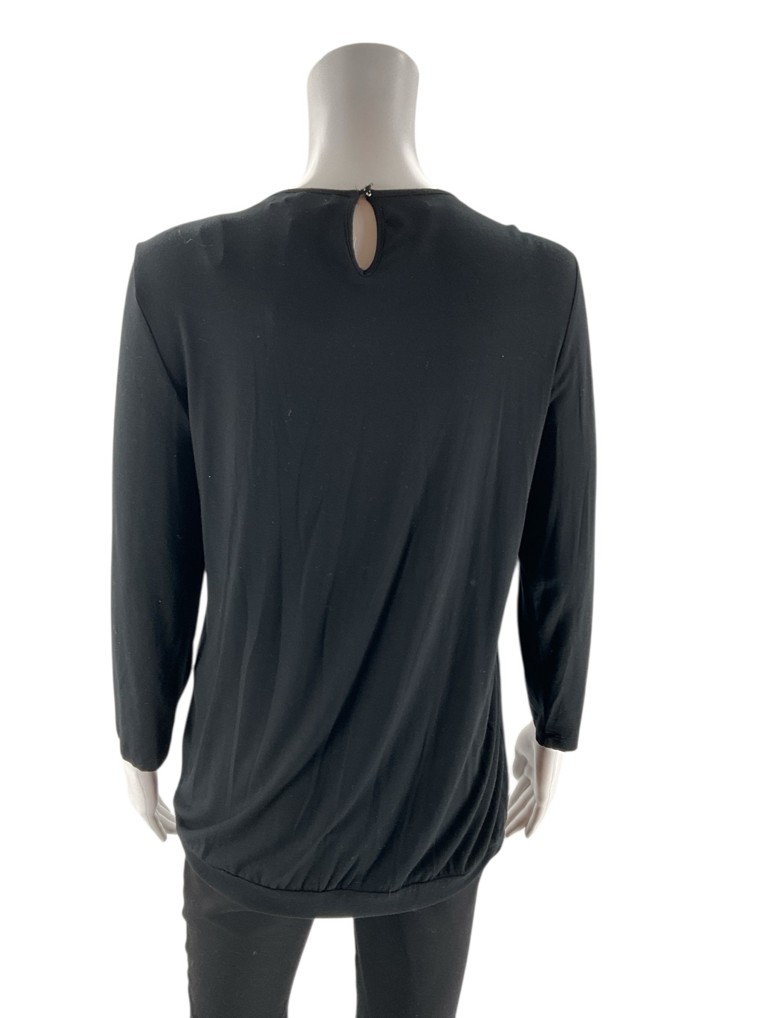 Calvin Klein - Black Solid Pre-Owned Ladies Casual Top - Size M