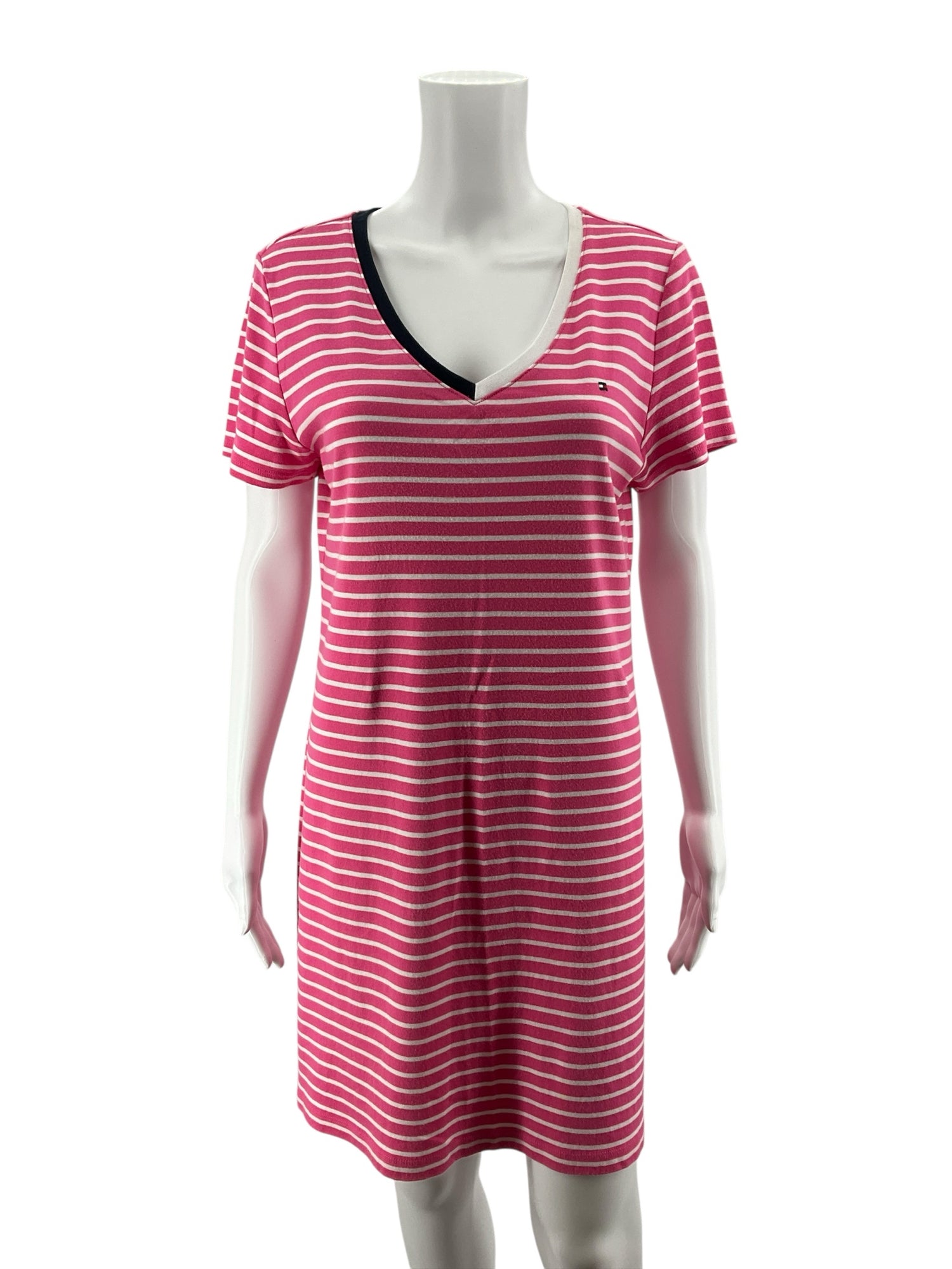 tommy hilfiger striped t shirt dress Belted Stripe Stretch T-Shirt Dress