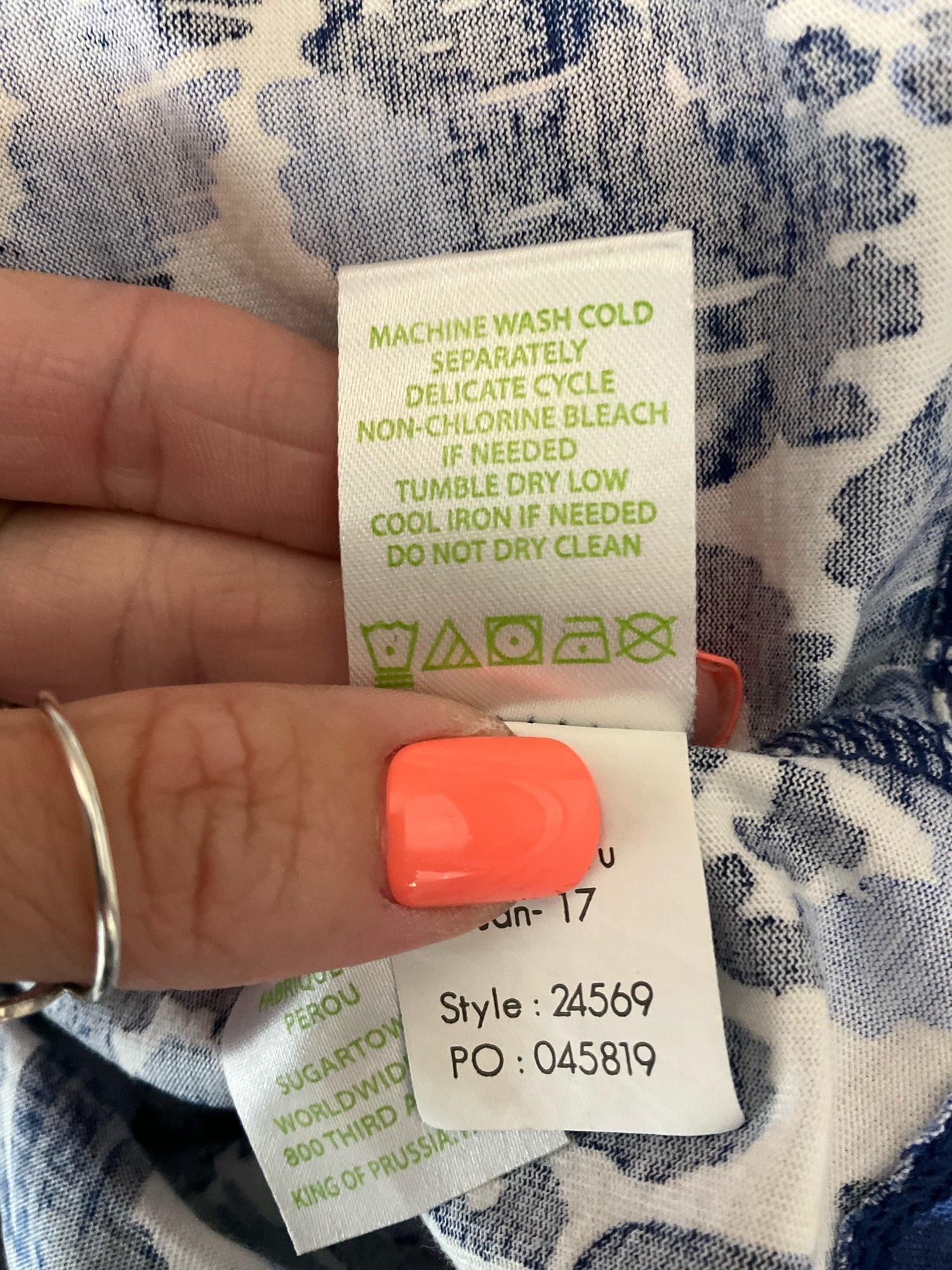 Lilly Pulitzer Size L white/blue Print Pre-Owned Ladies Dress