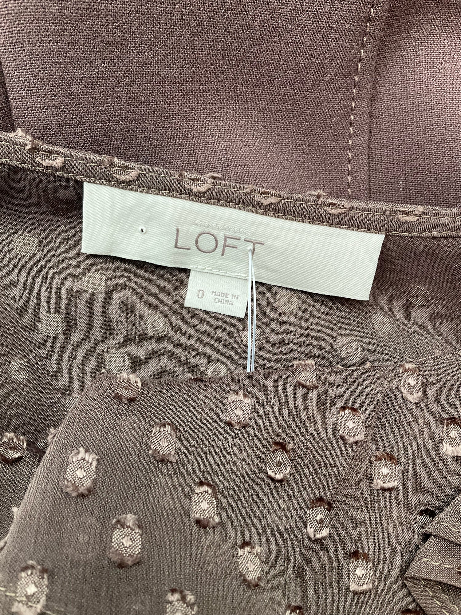 Loft Brown Dots Pre-Owned Ladies Dress - Size 0