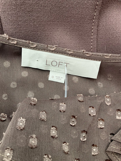 Loft Brown Dots Pre-Owned Ladies Dress - Size 0