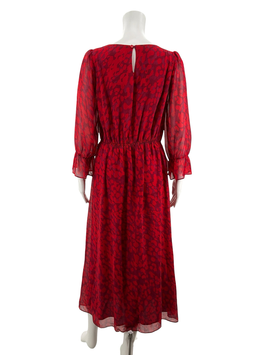 Gibson Latimer Red/Maroon Print Pre-Owned Ladies Dress - Size Small