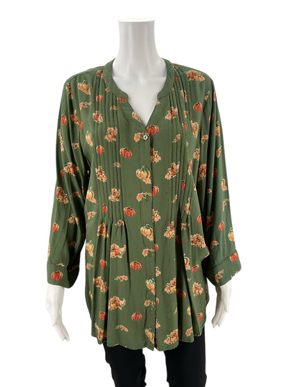 Green and orange pumpkin-themed Coldwater Creek ladies&