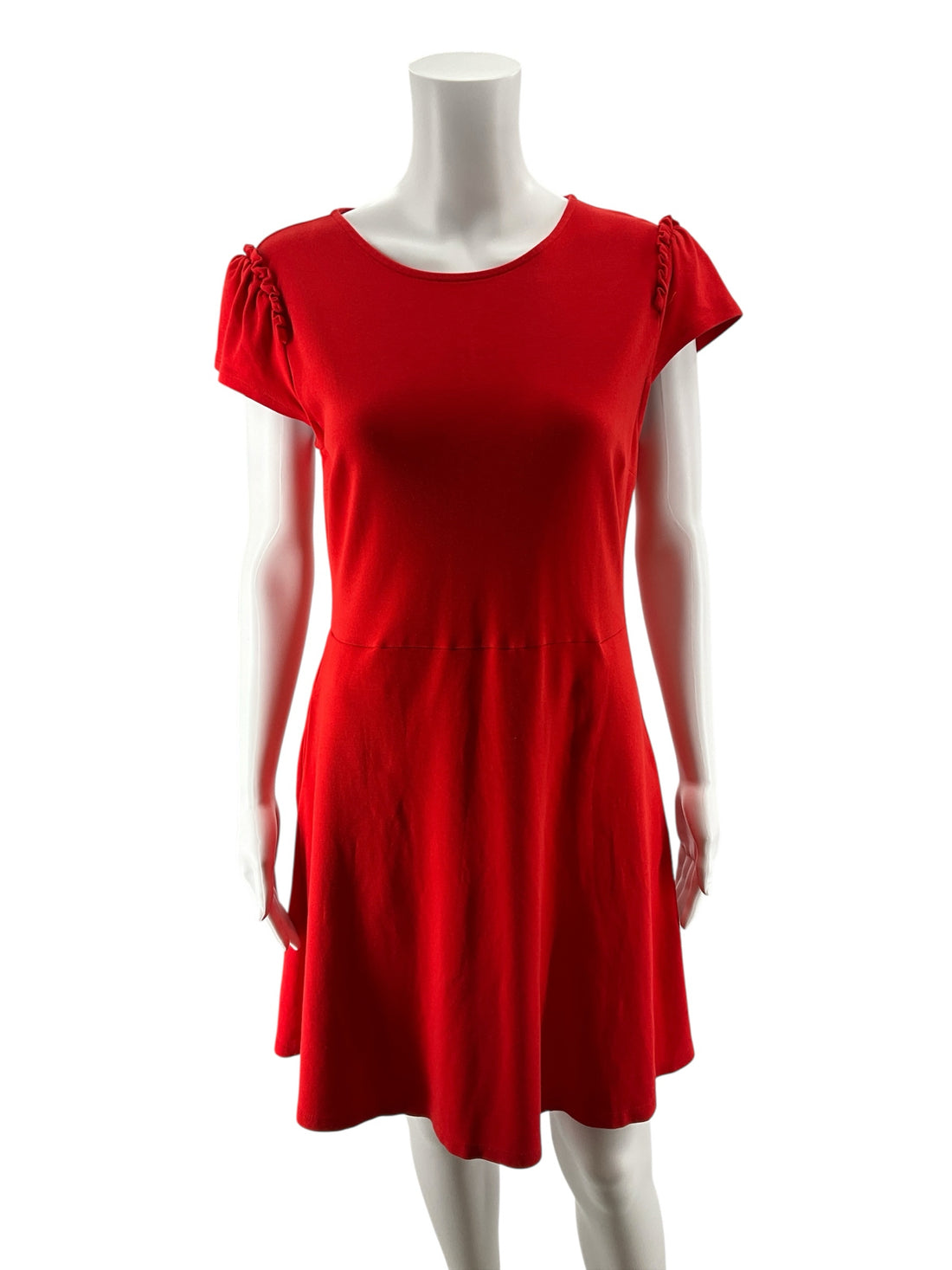 New York &amp; Co Size M Red Solid Pre-Owned Ladies Dress
