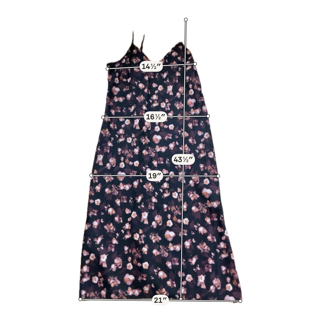 A New Day Floral V-Neck Midi Slip Dress Size Small - ONLINE ONLY