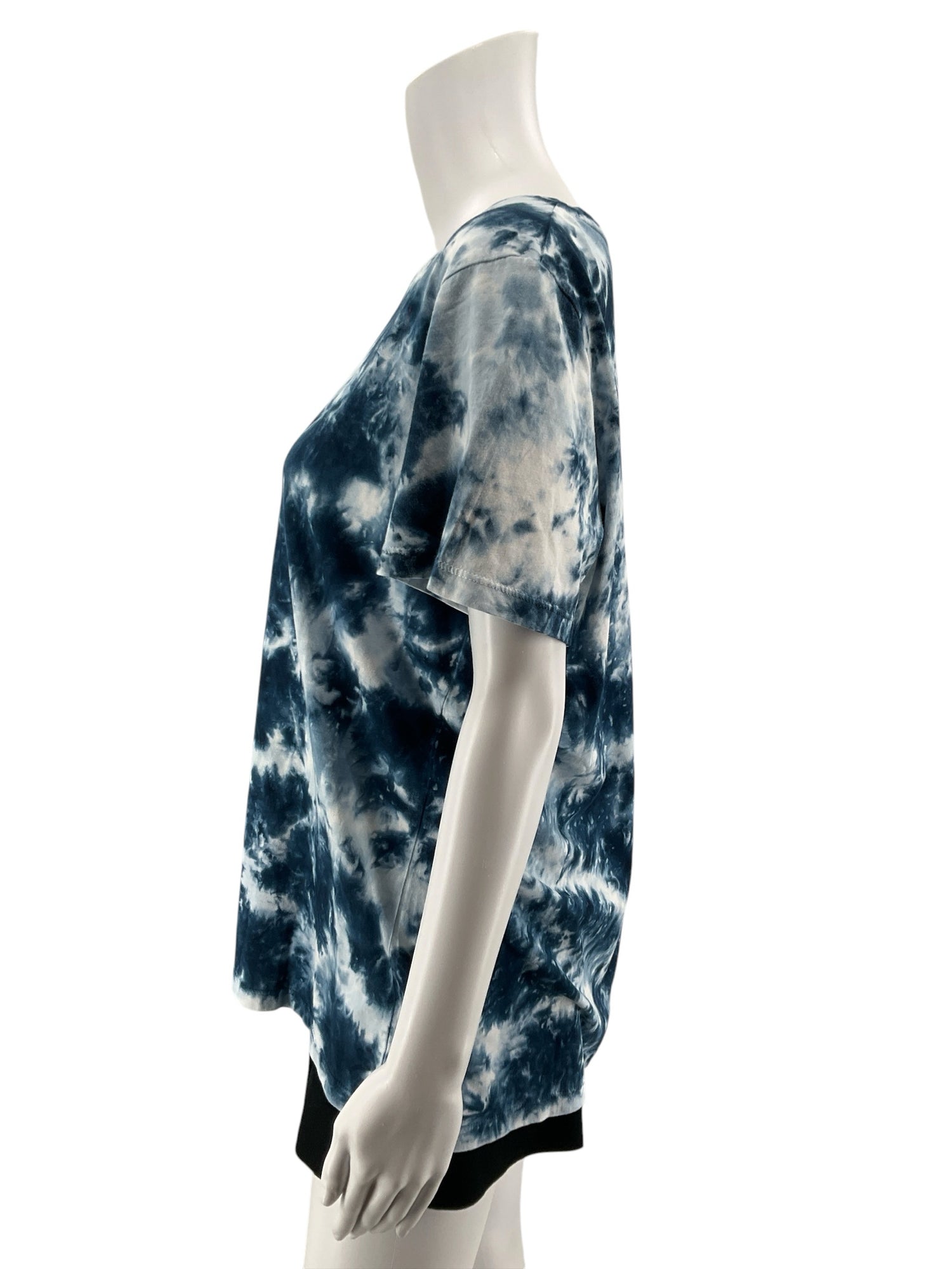 Lauren Ralph Lauren Tie-Dye Graphic Logo T-Shirt Size XL Blue White
