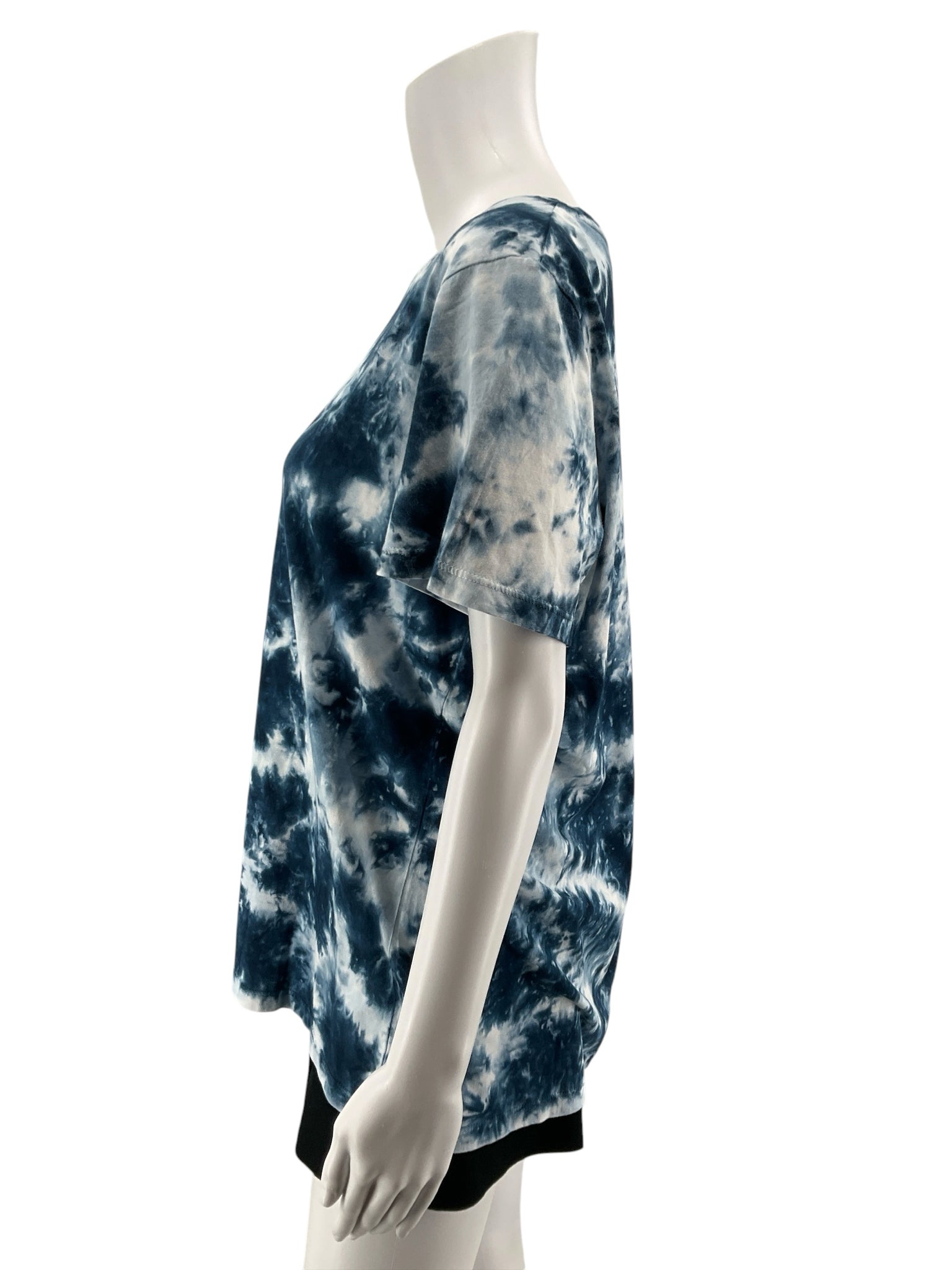 Lauren Ralph Lauren Tie-Dye Graphic Logo T-Shirt Size XL Blue White