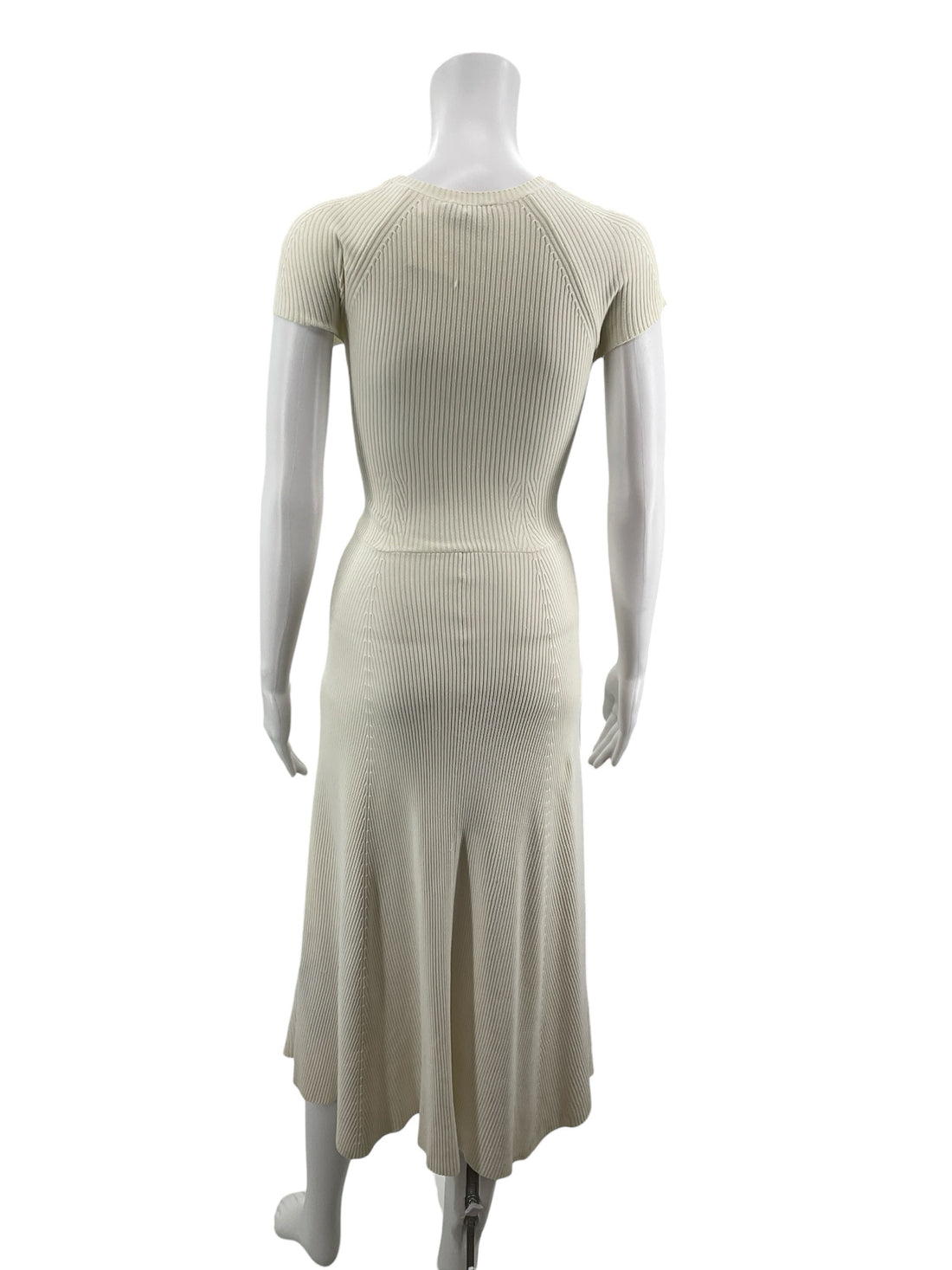 Zara Cream Ribbed Pre-Owned Ladies Dress - Size Small