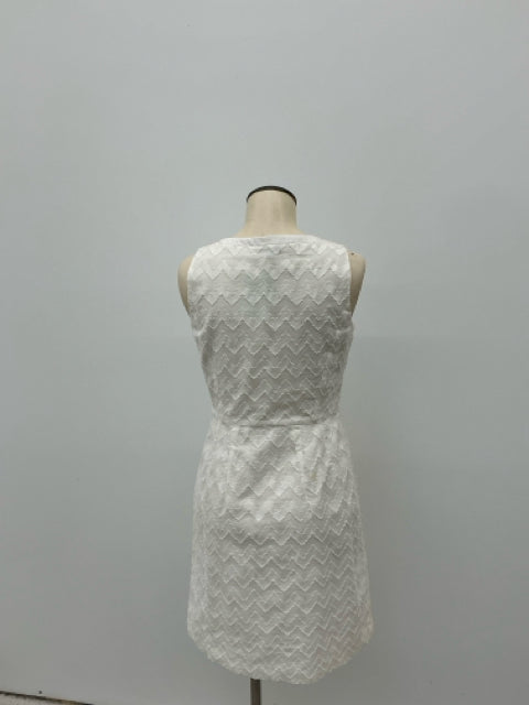 Tommy Hilfiger White Textured Jacquard Sleeveless Dress Size 2 - ONLINE ONLY