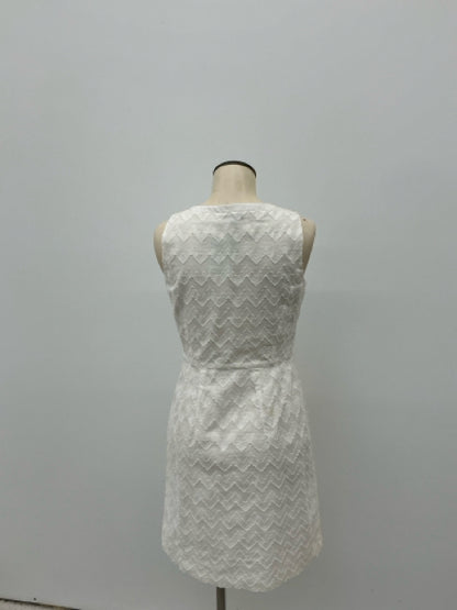 Tommy Hilfiger White Textured Jacquard Sleeveless Dress Size 2 - ONLINE ONLY