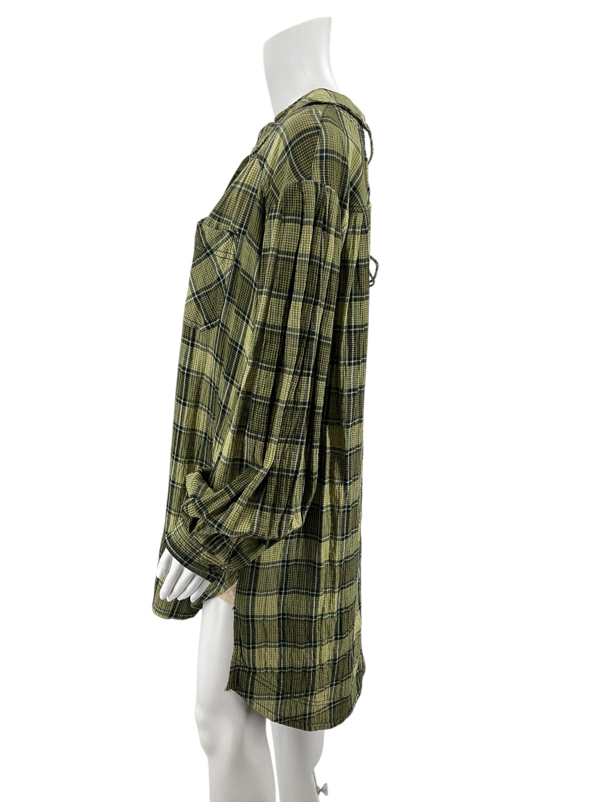 We The Free by Free People Brendan Plaid Button Down Maxi Dress Size Small