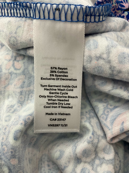 T by Talbots Blue/Pink/White Floral Pre-Owned Ladies Dress - Size Medium