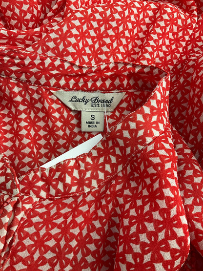 Lucky Brand -  orange/ecru Print Pre-Owned Ladies Casual Top - Size S