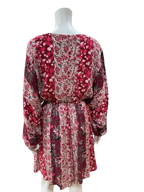 Andrée by Unit Boho Mixed Floral Print Peasant Dress Size Medium