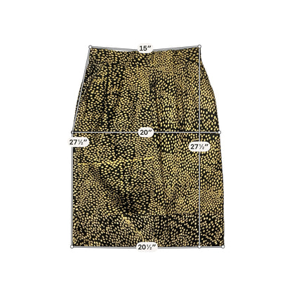 D.R. Jordan Black/Gold Skirt DR Jordan Vintage Black Leather Skirt Gold Foil Polka Dot Size 6 - Size 6