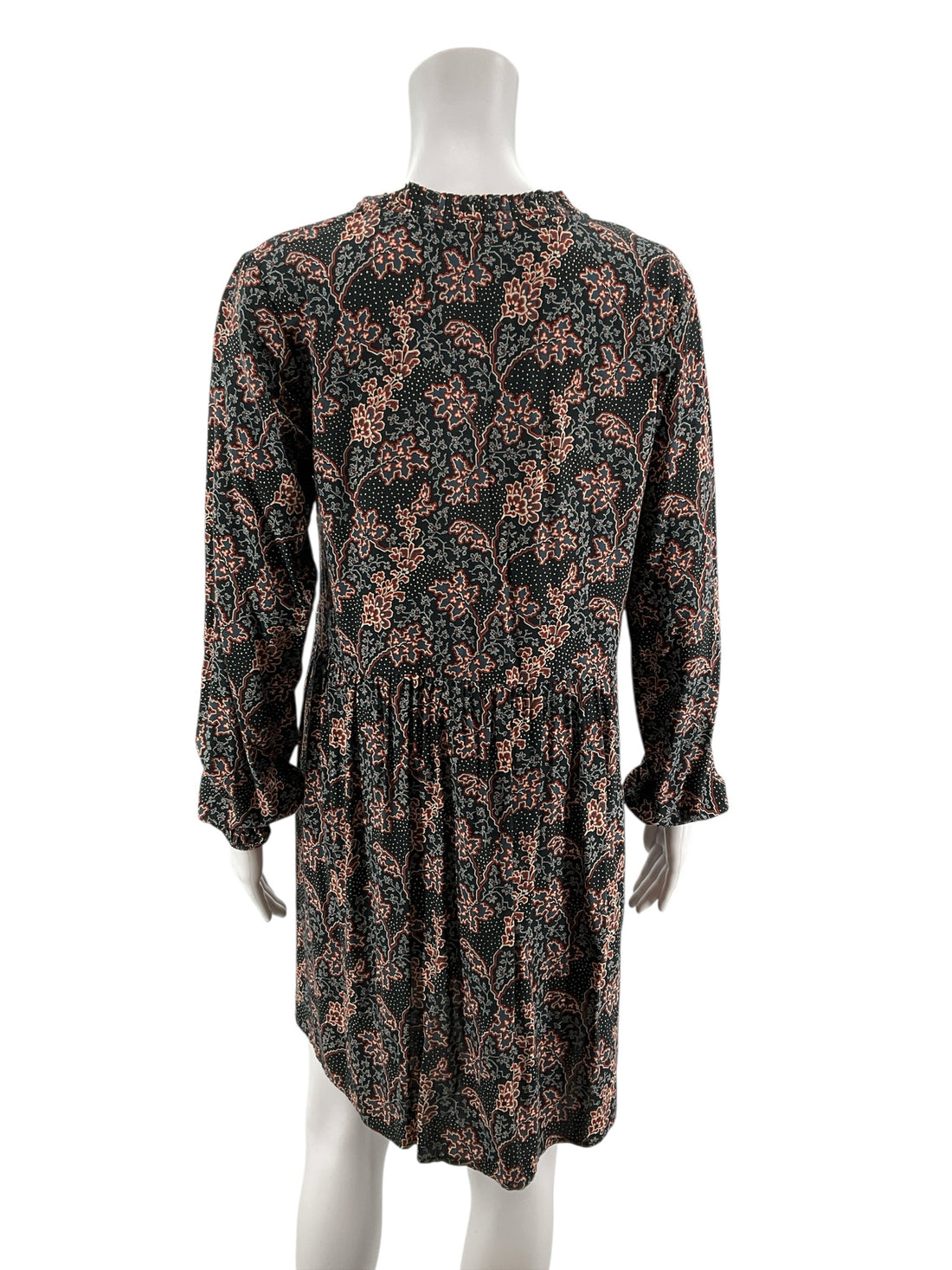 LOFT Petite Floral Paisley Mock Neck Tie Front Dress Size SP