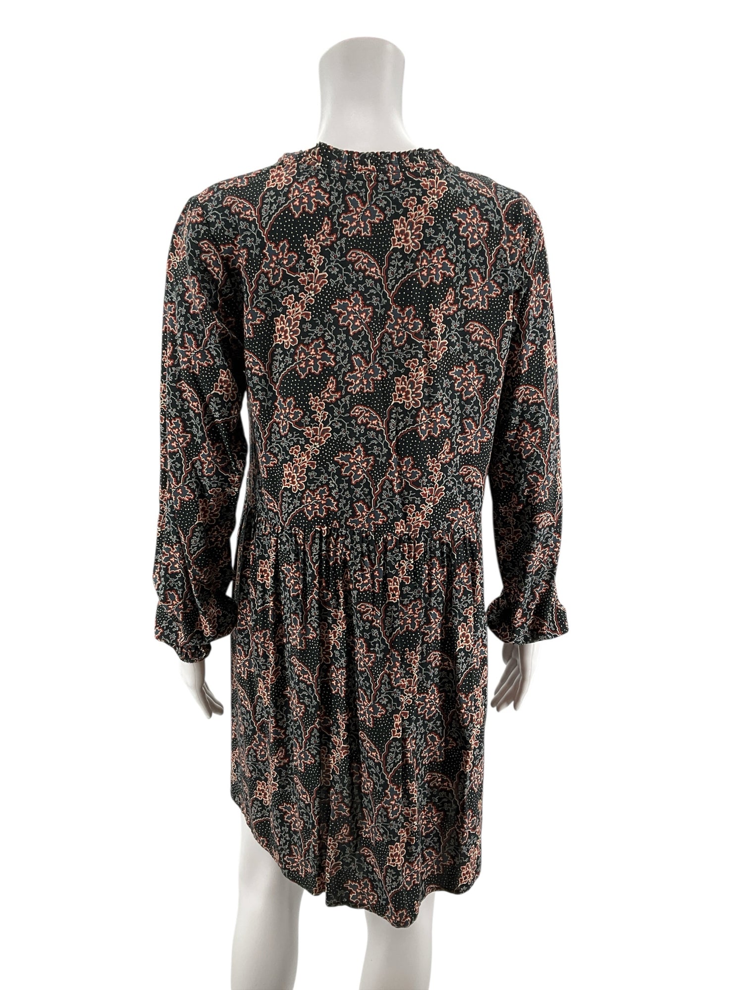 LOFT Petite Floral Paisley Mock Neck Tie Front Dress Size SP