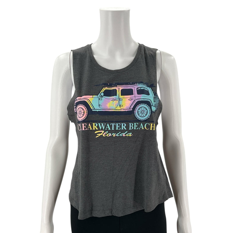 Surf Style Gray/Multi Print Pre-Owned Ladies Top - Size Medium - Margaret’s Fine Consignment