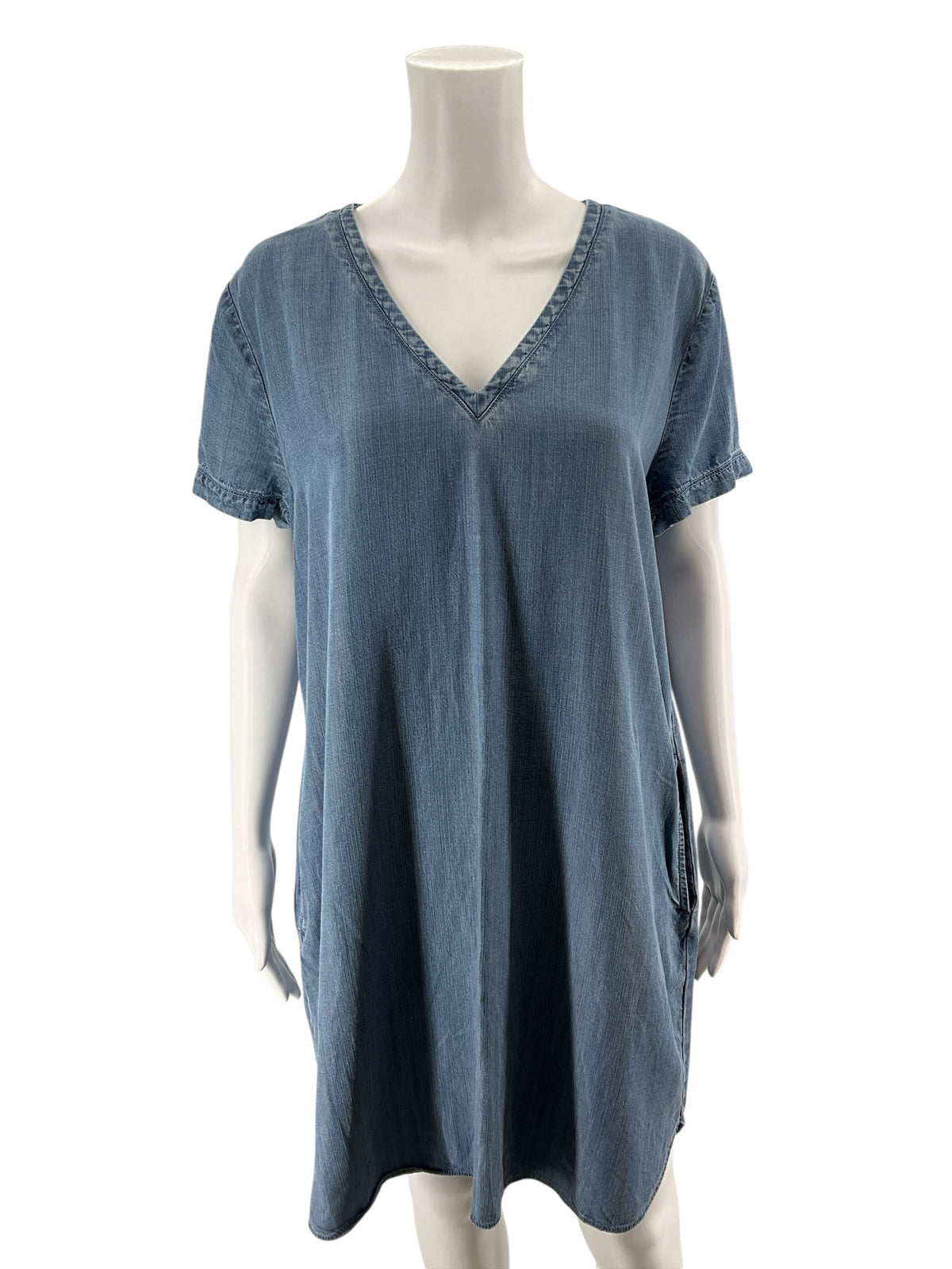 LOFT Outlet Chambray Lyocell Pocket Tunic Dress Size Large - ONLINE ONLY