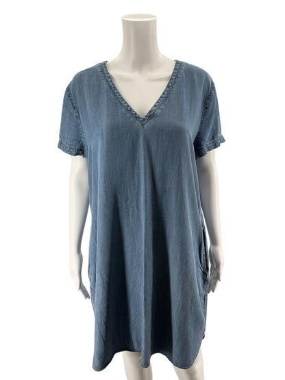 LOFT Outlet Chambray Lyocell Pocket Tunic Dress Size Large - ONLINE ONLY