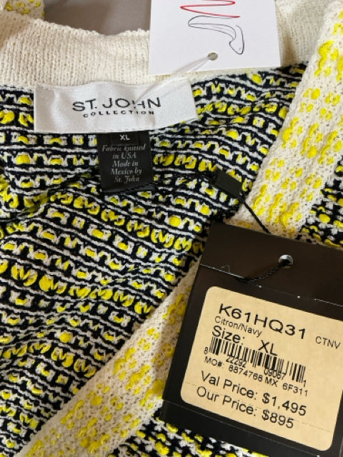St. John Collection Citron Navy Boucle Knit Jacket NWT | Size XL Margaret's Fine Consignment St. John Collection Citron Navy Boucle Knit Jacket NWT | Size XL Margaret's Fine Consignment