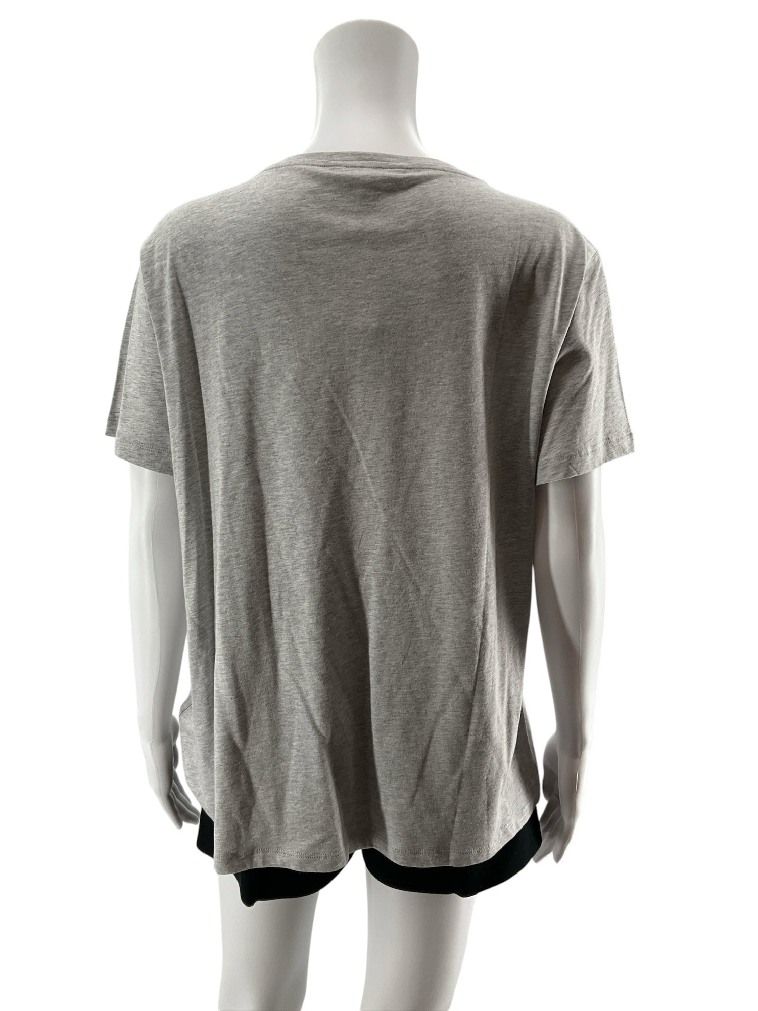Lauren Ralph Lauren Gray Beaded Neck T-Shirt Top Size XL NWT