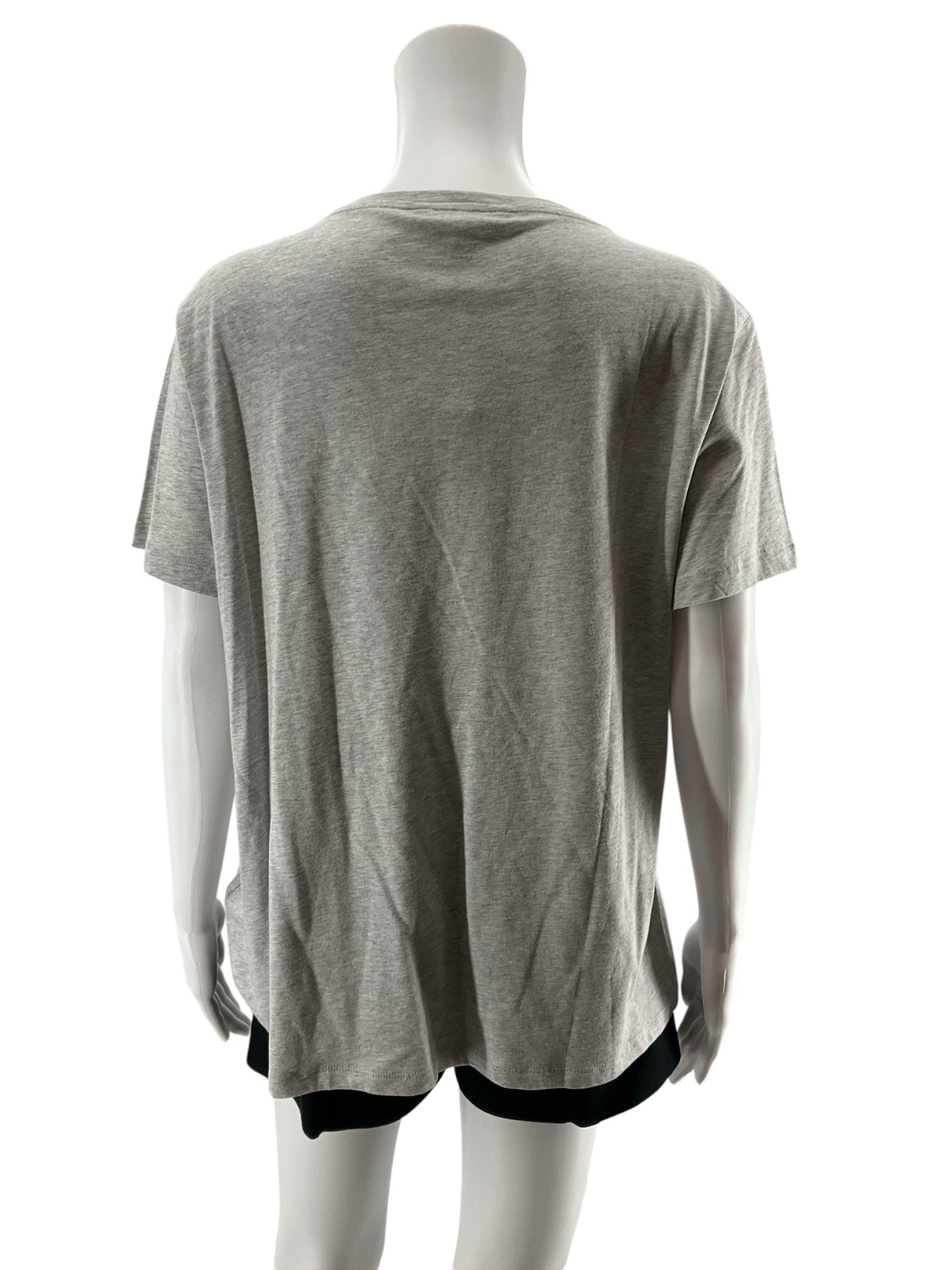 Lauren Ralph Lauren Gray Beaded Neck T-Shirt Top Size XL NWT