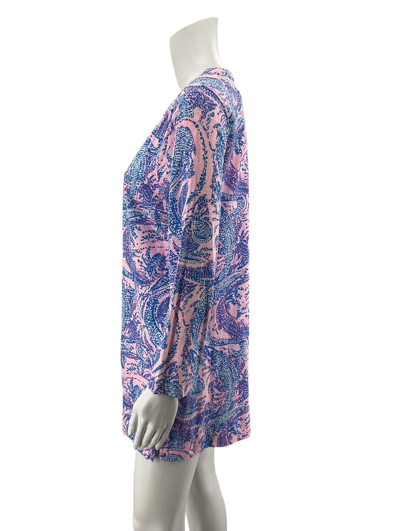 Lilly Pulitzer Nevie Top in Bennet Blue Get Trunky Print Size Large