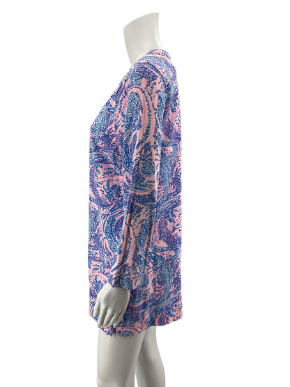 Lilly Pulitzer Nevie Top in Bennet Blue Get Trunky Print Size Large